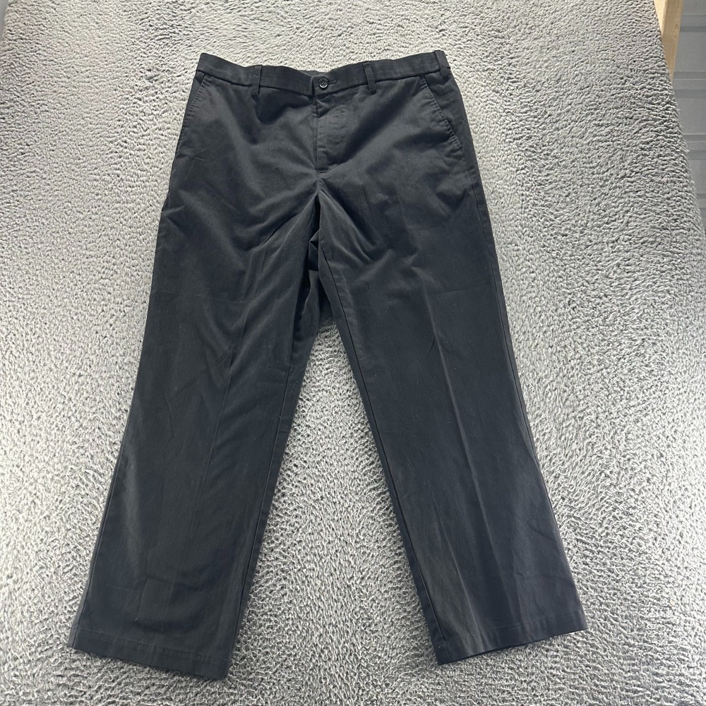 Croft & Barrow Pant Mens 36x29 Black Cotton Chino Straight Classic Career Office